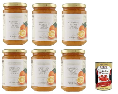 Agrisicilia Marmellata di Arance Amare di Sicilia, Sizilianischer bitterer Orangenmarmelade, jam marmelade, 6x 360g + Italian Gourmet polpa 400g Agrisicilia Marmellata di Arance Amare di Sicilia, Sizilianischer bitterer Orangenmarmelade, jam marmelade, 6x 360g + Italian Gourmet polpa 400g von Italian Gourmet E.R.