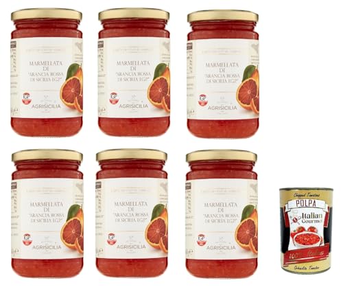 Agrisicilia Marmellata di "Arancia Rossa di Sicilia I.G.P.", Rote Orangenmarmelade von Sizilien I.G.P. , jam marmelade, 6x 360g + Italian Gourmet polpa 400g Agrisicilia Marmellata di "Arancia Rossa di Sicilia I.G.P.", Rote Orangenmarmelade von Sizilien I.G.P. , jam marmelade, 6x 360g + Italian Gourmet polpa 400g von Italian Gourmet E.R.