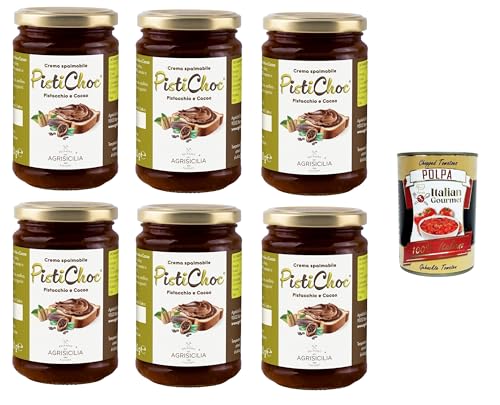 Agrisicilia Pistichoc Crema spalmabile al Pistacchio e Cacao Streichfähige Creme mit Pistazien und Kakao 6x360gr + Italian Gourmet polpa 400g Agrisicilia Pistichoc Crema spalmabile al Pistacchio e Cacao Streichfähige Creme mit Pistazien und Kakao 6x360gr + Italian Gourmet polpa 400g von Italian Gourmet E.R.