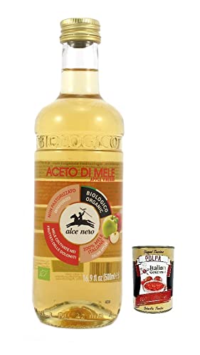 Alce Nero Aceto di Mele Biologico,Bio-Apfelessig,Hergestellt aus italienischen Äpfeln 500-ml-Flasche + Italian Gourmet Polpa di Pomodoro 400g Dose von Italian Gourmet E.R.