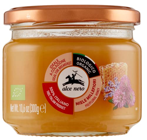 Alce Nero Miele Millefiori Biologico Bio-Wildblütenhonig 100 % italienischer Bio-Honig 300g von Italian Gourmet E.R.