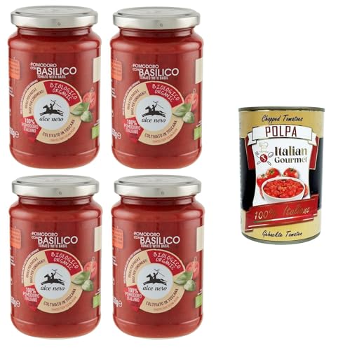 Alce Nero Pomodoro con basilico Tomate mit Basilikum 4x350gr +Italian Gourmet polpa 400g Alce Nero Pomodoro con basilico Tomate mit Basilikum 4x350gr +Italian Gourmet polpa 400g von Italian Gourmet E.R.