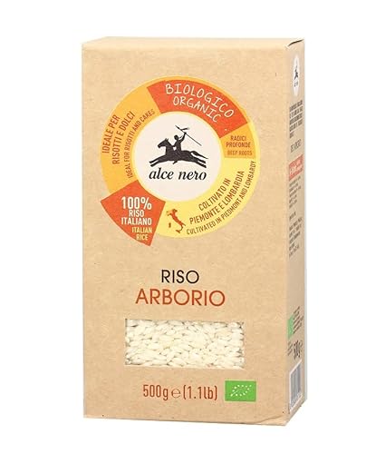 Alce Nero Riso Arborio Biologico Bio-Reis 100% Italienischer Reis Ideal für Risottos und Desserts Vakuumverpackung 500g von Italian Gourmet E.R.