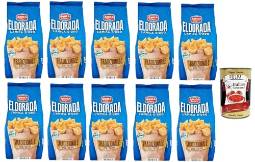 Amica Chips Eldorada Chips Tradizionale Kartoffelchips gesalzen 10x 130g Kartoffel + Italian Gourmet polpa 400g Amica Chips Eldorada Chips Tradizionale Kartoffelchips gesalzen 10x 130g Kartoffel + Italian Gourmet polpa 400g von Italian Gourmet E.R.