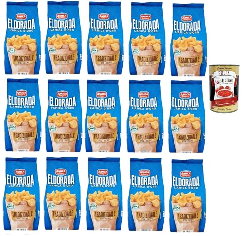 Amica Chips Eldorada Chips Tradizionale Kartoffelchips gesalzen 15x 130g Kartoffel + Italian Gourmet polpa 400g Amica Chips Eldorada Chips Tradizionale Kartoffelchips gesalzen 15x 130g Kartoffel + Italian Gourmet polpa 400g von Italian Gourmet E.R.