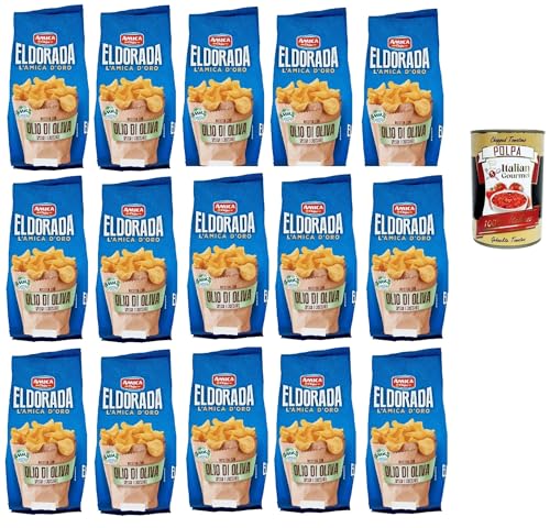 Amica Chips Eldorada Chips mit Olivenöl Kartoffelchips gesalzen 15x 130g Kartoffel + Italian Gourmet polpa 400g Amica Chips Eldorada Chips mit Olivenöl Kartoffelchips gesalzen 15x 130g Kartoffel + Italian Gourmet polpa 400g von Italian Gourmet E.R.