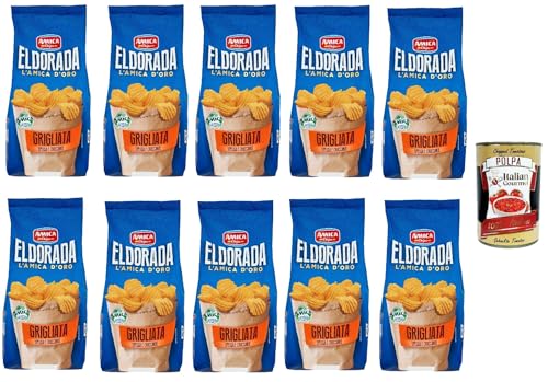 Amica Chips Eldorada Grigliata Salzige Kartoffelchips mit gewelltem Schnitt 10x 130g glutenfreie knusprige Kartoffel chips + Italian Gourmet polpa 400g Amica Chips Eldorada Grigliata Salzige Kartoffelchips mit gewelltem Schnitt 10x 130g glutenfreie knusprige Kartoffel chips + Italian Gourmet polpa 400g von Italian Gourmet E.R.