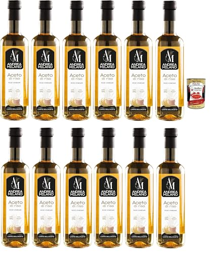 Andrea Milano, Aceto di Riso, Reisessig, Ideales Gewürz für Sushi und Marinade, es passt perfekt zu Fisch und Gemüsegerichten, Säure 5%, 12x 500 ml + Italian Gourmet polpa 400g Andrea Milano, Aceto di Riso, Reisessig, Ideales Gewürz für Sushi und Marinade, es passt perfekt zu Fisch und Gemüsegerichten, Säure 5%, 12x 500 ml + Italian Gourmet polpa 400g von Italian Gourmet E.R.