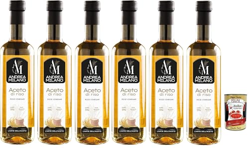 Andrea Milano, Aceto di Riso, Reisessig, Ideales Gewürz für Sushi und Marinade, es passt perfekt zu Fisch und Gemüsegerichten, Säure 5%, 6x 500 ml + Italian Gourmet polpa 400g Andrea Milano, Aceto di Riso, Reisessig, Ideales Gewürz für Sushi und Marinade, es passt perfekt zu Fisch und Gemüsegerichten, Säure 5%, 6x 500 ml + Italian Gourmet polpa 400g von Italian Gourmet E.R.