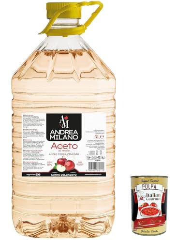 Andrea Milano, Apfelessig, empfindlicher und aromatischer Geschmack, ideal zum Kombinieren mit gekochtem und rohem Gemüse, 5% Säure, hergestellt in Italien, 5 l Haustier + Italian Gourmet polpa 400g Andrea Milano, Apfelessig, empfindlicher und aromatischer Geschmack, ideal zum Kombinieren mit gekochtem und rohem Gemüse, 5% Säure, hergestellt in Italien, 5 l Haustier + Italian Gourmet polpa 400g von Italian Gourmet E.R.