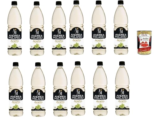 Andrea Milano, Weißweinessig, ideal zum Kombinieren mit rohem Gemüse, hervorragend zum Marinieren und Saucen, ausgeglichener Geschmack, 6% Säure, 12x 1LT + Italian Gourmet polpa 400g Andrea Milano, Weißweinessig, ideal zum Kombinieren mit rohem Gemüse, hervorragend zum Marinieren und Saucen, ausgeglichener Geschmack, 6% Säure, 12x 1LT + Italian Gourmet polpa 400g von Italian Gourmet E.R.