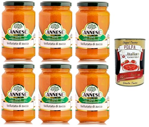 Annese Vellutata di Zucca Delicata e Nutriente Zarte und nahrhafte Kürbissuppe 6x360gr + Italian Gourmet polpa 400g Annese Vellutata di Zucca Delicata e Nutriente Zarte und nahrhafte Kürbissuppe 6x360gr + Italian Gourmet polpa 400g von Italian Gourmet E.R.