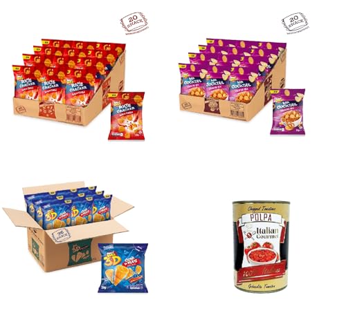 Aperisnack Testpaket 3D, BAR COCKTAIL,RICE CRAKER 76 Einzelportionen + Italian Gourmet polpa 400g Aperisnack Testpaket 3D, BAR COCKTAIL,RICE CRAKER 76 Einzelportionen + Italian Gourmet polpa 400g von Italian Gourmet E.R.