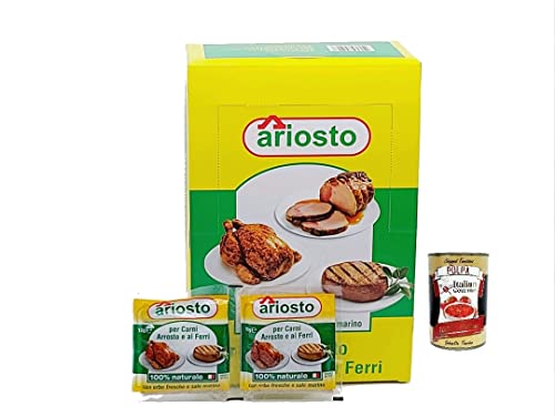 Ariosto Per Carni Arrosto e ai Ferri Gewürz für Gebratenes und Gegrilltes Fleisch,50 Beutel à 10g + Italian Gourmet Polpa di Pomodoro 400g Dose von Italian Gourmet E.R.