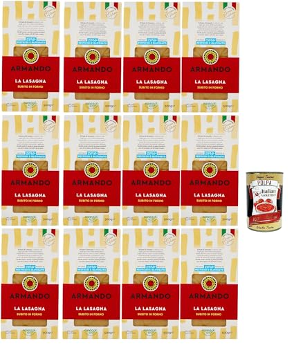 Armando, La Lasagna, Pasta di Semola di Grano Duro di Filiera 100% ItalianoDurumweizen -Grießnudel 100% italienische Lieferkette - Bronze durchbohrt, 12x 500 g + Italian Gourmet polpa 400g Armando, La Lasagna, Pasta di Semola di Grano Duro di Filiera 100% ItalianoDurumweizen -Grießnudel 100% italienische Lieferkette - Bronze durchbohrt, 12x 500 g + Italian Gourmet polpa 400g von Italian Gourmet E.R.