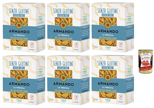 Armando, La treccia senza glutine, Gluten -freie Pasta mit Multikereals mit Mais, Vollreis und Quinoa - Treccie, Casarecce gluten free 6x 400 g + Italian Gourmet polpa 400g Armando, La treccia senza glutine, Gluten -freie Pasta mit Multikereals mit Mais, Vollreis und Quinoa - Treccie, Casarecce gluten free 6x 400 g + Italian Gourmet polpa 400g von Italian Gourmet E.R.