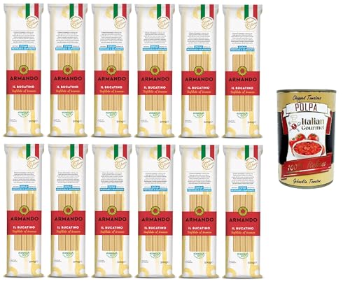 Armando Il Bucatino, Pasta di semola di grano duro trafilata al bronzo,Il Bucatino, Nudeln aus Hartweizengrieß aus Bronze gezogen 12x500gr + Italian Gourmet polpa 400g Armando Il Bucatino, Pasta di semola di grano duro trafilata al bronzo,Il Bucatino, Nudeln aus Hartweizengrieß aus Bronze gezogen 12x500gr + Italian Gourmet polpa 400g von Italian Gourmet E.R.