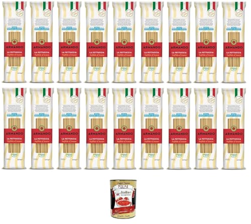 Armando La Fettuccia,Bronzegezogene Nudeln,100% Italienische Pasta 18x500g + Italian Gourmet Polpa di Pomodoro 400g Dose Armando La Fettuccia,Bronzegezogene Nudeln,100% Italienische Pasta 18x500g + Italian Gourmet Polpa di Pomodoro 400g Dose von Italian Gourmet E.R.