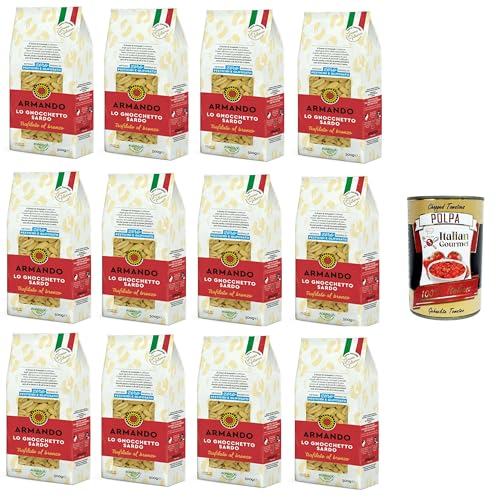 Armando Lo gnocchetto sardo pasta di semola Trafilata al bronzo Sardischer Gnocchetto, aus Bronze gezogene Grießnudeln 12x500gr + Italian Gourmet polpa 400g Armando Lo gnocchetto sardo pasta di semola Trafilata al bronzo Sardischer Gnocchetto, aus Bronze gezogene Grießnudeln 12x500gr + Italian Gourmet polpa 400g von Italian Gourmet E.R.
