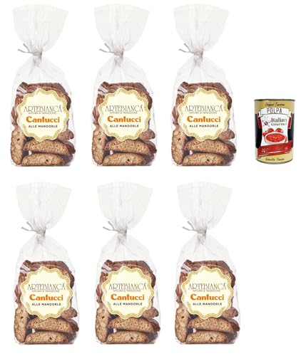 Artebianca Cantucci alle mandorle, Cantucci Biscuits mit Mandeln, Mandelgebäck aus Italien 6x 250g + Italian Gourmet polpa 400g Artebianca Cantucci alle mandorle, Cantucci Biscuits mit Mandeln, Mandelgebäck aus Italien 6x 250g + Italian Gourmet polpa 400g von Italian Gourmet E.R.