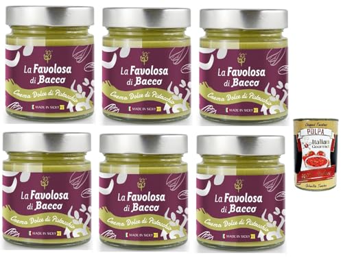 Bacco Crema Spalmabile Al Pistacchio Favolosa, Streichfähige Creme Pistazien-Streichcreme Elite mit 40% Pistazien 6x 190g Pistazie Streichcreme + Italian Gourmet polpa 400g Bacco Crema Spalmabile Al Pistacchio Favolosa, Streichfähige Creme Pistazien-Streichcreme Elite mit 40% Pistazien 6x 190g Pistazie Streichcreme + Italian Gourmet polpa 400g von Italian Gourmet E.R.
