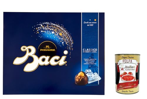 Baci Perugina Pralinen mit dunkler Schokolade und Haselnussfüllung Gift Box, 1 Pack (1 x 300 g) + Italian Gourmet polpa 400g von Italian Gourmet E.R.