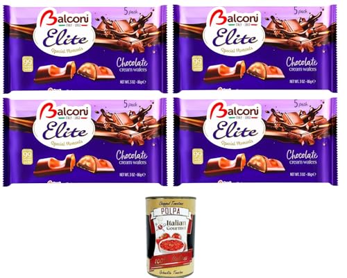 Balconi Elite Special Moments Chocolate cream Wafers Schokoladencremewaffeln 4x 86gr + Italian Gourmet polpa 400g Balconi Elite Special Moments Chocolate cream Wafers Schokoladencremewaffeln 4x 86gr + Italian Gourmet polpa 400g von Italian Gourmet E.R.