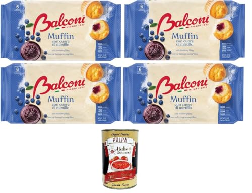 Balconi Muffin Con Cuore di Mirtillo Muffins mit Blaubeerherz 4x 240 g + Italian Gourmet Polpa 400g Balconi Muffin Con Cuore di Mirtillo Muffins mit Blaubeerherz 4x 240 g + Italian Gourmet Polpa 400g von Italian Gourmet E.R.
