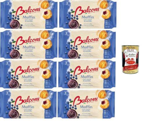 Balconi Muffin Con Cuore di Mirtillo Muffins mit Blaubeerherz 8x 240 g + Italian Gourmet Polpa 400g Balconi Muffin Con Cuore di Mirtillo Muffins mit Blaubeerherz 8x 240 g + Italian Gourmet Polpa 400g von Italian Gourmet E.R.