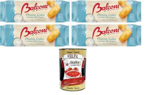 Balconi Plume Cake Classico allo Yogurt Klassischer Joghurt-Pflaumenkuchen vom Balkon 4x 190gr + Italian Gourmet Polpa 400g Balconi Plume Cake Classico allo Yogurt Klassischer Joghurt-Pflaumenkuchen vom Balkon 4x 190gr + Italian Gourmet Polpa 400g von Italian Gourmet E.R.