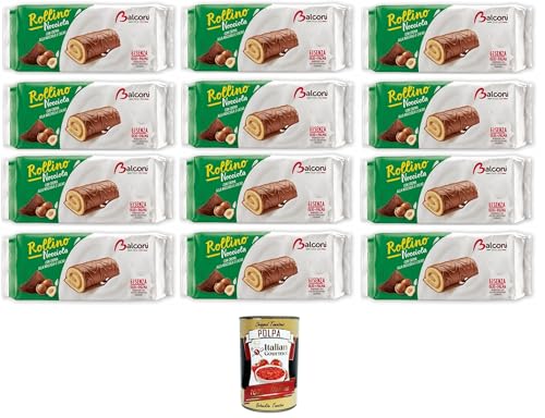 Balconi Rollino a Nocciola, Con Golosa crema alla Nocciola,Haselnussbrötchen, mit leckerer Haselnusscreme 12x222gr + Italian Gourmet polpa 400g Balconi Rollino a Nocciola, Con Golosa crema alla Nocciola,Haselnussbrötchen, mit leckerer Haselnusscreme 12x222gr + Italian Gourmet polpa 400g von Italian Gourmet E.R.