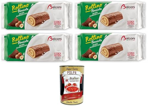 Balconi Rollino a Nocciola, Con Golosa crema alla Nocciola,Haselnussbrötchen, mit leckerer Haselnusscreme 4x222gr + Italian Gourmet polpa 400g Balconi Rollino a Nocciola, Con Golosa crema alla Nocciola,Haselnussbrötchen, mit leckerer Haselnusscreme 4x222gr + Italian Gourmet polpa 400g von Italian Gourmet E.R.