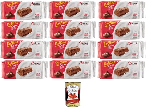 Balconi Rollino al Cacao, Con Golosa crema al cacao,Kakaobrötchen, mit köstlicher Kakaocreme 12x222gr + Italian Gourmet polpa 400g Balconi Rollino al Cacao, Con Golosa crema al cacao,Kakaobrötchen, mit köstlicher Kakaocreme 12x222gr + Italian Gourmet polpa 400g von Italian Gourmet E.R.