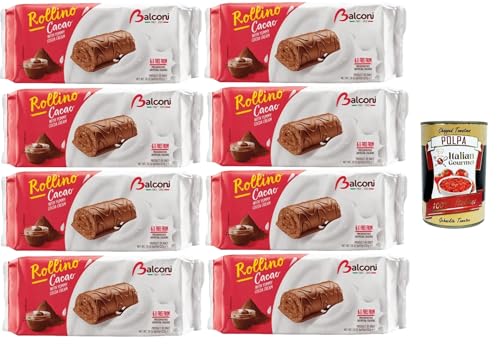 Balconi Rollino al Cacao, Con Golosa crema al cacao,Kakaobrötchen, mit köstlicher Kakaocreme 8x222gr + Italian Gourmet polpa 400g Balconi Rollino al Cacao, Con Golosa crema al cacao,Kakaobrötchen, mit köstlicher Kakaocreme 8x222gr + Italian Gourmet polpa 400g von Italian Gourmet E.R.