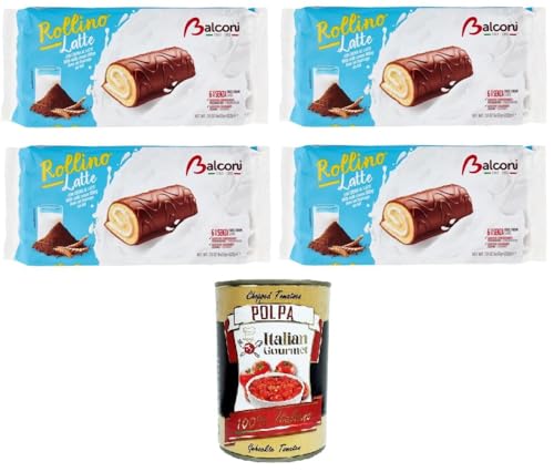 Balconi Rollino al Latte, Con Golosa crema al Latte,Milchbrötchen, mit köstlicher Milchcreme 4x222gr+ Italian Gourmet polpa 400g Balconi Rollino al Latte, Con Golosa crema al Latte,Milchbrötchen, mit köstlicher Milchcreme 4x222gr+ Italian Gourmet polpa 400g von Italian Gourmet E.R.