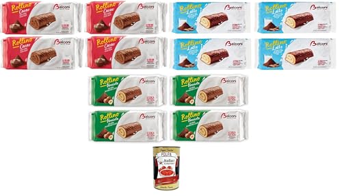 Balconi Testpaket Rollino a Cacao, latte e Nocciola, Con Golosa crema Testpaket Kakao-, Milch- und Haselnussbrötchen, mit leckerer Sahne 12x222gr + Italian Gourmet polpa 400g Balconi Testpaket Rollino a Cacao, latte e Nocciola, Con Golosa crema Testpaket Kakao-, Milch- und Haselnussbrötchen, mit leckerer Sahne 12x222gr + Italian Gourmet polpa 400g von Italian Gourmet E.R.