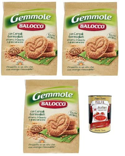 Balocco Gemmole Biscotti Integrali Vollkornkekse Kekse Biscuits mit einer Mischung aus feinem gekeimtem Getreide und mit braunen Zucker Körnern 3x 700g + Italian Gourmet polpa 400g Balocco Gemmole Biscotti Integrali Vollkornkekse Kekse Biscuits mit einer Mischung aus feinem gekeimtem Getreide und mit braunen Zucker Körnern 3x 700g + Italian Gourmet polpa 400g von Italian Gourmet E.R.