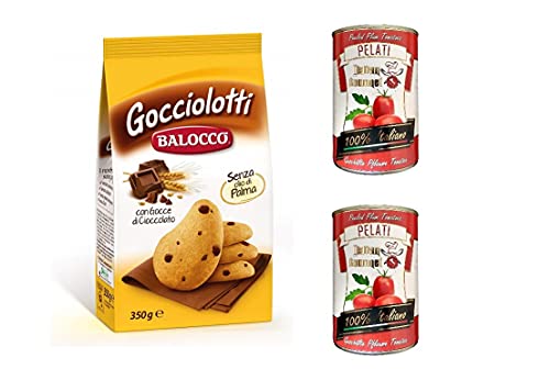 Balocco Gocciolotti Kekse mit Schokoladentropfen biscuits cookies 350g + Italian Gourmet 100% italienische geschälte Tomaten dosen 2x 400g von Italian Gourmet E.R.