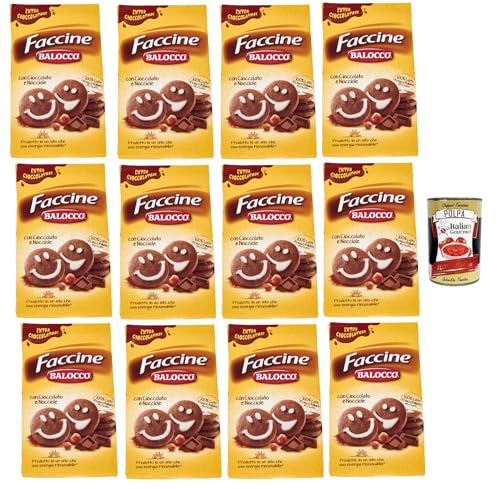 Balocco faccine kekse mit Schokolade & Haselnüss, Ohne Palmöl, ohne Konservierungsstoffe, 12x 350g biscuits cookies + Italian Gourmet polpa 400g Balocco faccine kekse mit Schokolade & Haselnüss, Ohne Palmöl, ohne Konservierungsstoffe, 12x 350g biscuits cookies + Italian Gourmet polpa 400g von Italian Gourmet E.R.