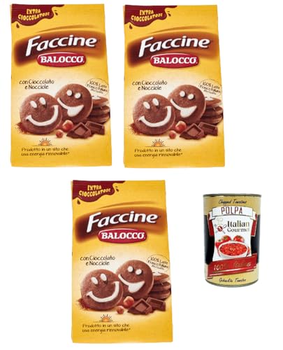 Balocco faccine kekse mit Schokolade & Haselnüss, Ohne Palmöl, ohne Konservierungsstoffe, 3x 350g biscuits cookies + Itlaian Gourmet polpa 400g Balocco faccine kekse mit Schokolade & Haselnüss, Ohne Palmöl, ohne Konservierungsstoffe, 3x 350g biscuits cookies + Itlaian Gourmet polpa 400g von Italian Gourmet E.R.