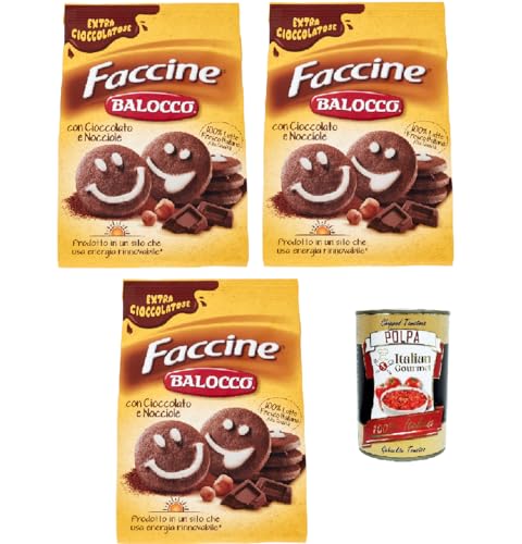 Balocco faccine kekse mit Schokolade & Haselnüss, Ohne Palmöl, ohne Konservierungsstoffe, 3x 700g biscuits cookies + Italian Gourmet polpa 400g Balocco faccine kekse mit Schokolade & Haselnüss, Ohne Palmöl, ohne Konservierungsstoffe, 3x 700g biscuits cookies + Italian Gourmet polpa 400g von Italian Gourmet E.R.