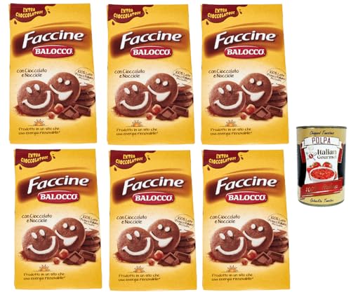 Balocco faccine kekse mit Schokolade & Haselnüss, Ohne Palmöl, ohne Konservierungsstoffe, 6x 350g biscuits cookies + Italian Gourmet polpa 400g Balocco faccine kekse mit Schokolade & Haselnüss, Ohne Palmöl, ohne Konservierungsstoffe, 6x 350g biscuits cookies + Italian Gourmet polpa 400g von Italian Gourmet E.R.