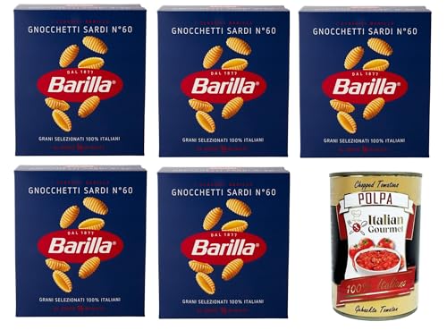 Barilla, I Classici, Pasta Gnocchetti Sardi N.60 100% italienischer Weizen 5x500gr + Italian Gourmet polpa 400g Barilla, I Classici, Pasta Gnocchetti Sardi N.60 100% italienischer Weizen 5x500gr + Italian Gourmet polpa 400g von Italian Gourmet E.R.