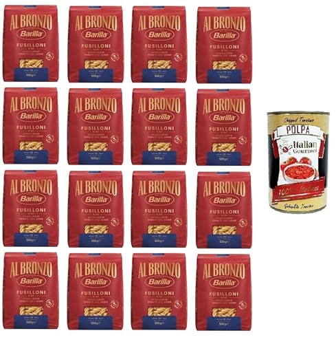 Barilla Al Bronzo Pasta Fusilloni Bronze Gezogene Pasta Rohe Verarbeitungsmethode 16 x 500gr + Italian Gourmet polpa 400g Barilla Al Bronzo Pasta Fusilloni Bronze Gezogene Pasta Rohe Verarbeitungsmethode 16 x 500gr + Italian Gourmet polpa 400g von Italian Gourmet E.R.