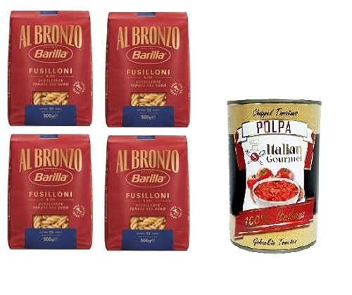 Barilla Al Bronzo Pasta Fusilloni Bronze Gezogene Pasta Rohe Verarbeitungsmethode 4 x 500gr + Italian Gourmet polpa 400g Barilla Al Bronzo Pasta Fusilloni Bronze Gezogene Pasta Rohe Verarbeitungsmethode 4 x 500gr + Italian Gourmet polpa 400g von Italian Gourmet E.R.