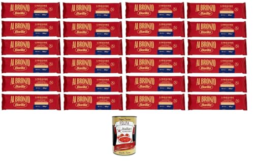 Al Bronzo Pasta Linguine Bronze Gezogene Pasta Rohe Verarbeitungsmethode 24 500gr + Italian Gourmet polpa 400g Al Bronzo Pasta Linguine Bronze Gezogene Pasta Rohe Verarbeitungsmethode 24 500gr + Italian Gourmet polpa 400g von Italian Gourmet E.R.