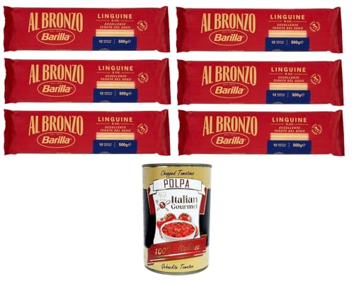 Al Bronzo Pasta Linguine Bronze Gezogene Pasta Rohe Verarbeitungsmethode 6x 500gr + Italian Gourmet polpa 400g Al Bronzo Pasta Linguine Bronze Gezogene Pasta Rohe Verarbeitungsmethode 6x 500gr + Italian Gourmet polpa 400g von Italian Gourmet E.R.