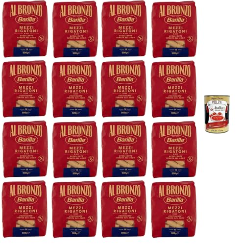 Al Bronzo Pasta Mezzi Rigatoni Bronze Gezogene Pasta Rohe Verarbeitungsmethode 16x 500gr + Italian Gourmet polpa 400g Al Bronzo Pasta Mezzi Rigatoni Bronze Gezogene Pasta Rohe Verarbeitungsmethode 16x 500gr + Italian Gourmet polpa 400g von Italian Gourmet E.R.