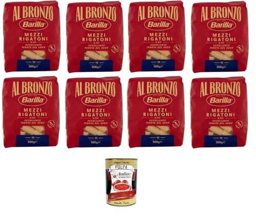 Al Bronzo Pasta Mezzi Rigatoni Bronze Gezogene Pasta Rohe Verarbeitungsmethode 8x 500gr + Italian Gourmet polpa 400g Al Bronzo Pasta Mezzi Rigatoni Bronze Gezogene Pasta Rohe Verarbeitungsmethode 8x 500gr + Italian Gourmet polpa 400g von Italian Gourmet E.R.