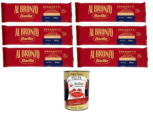Al Bronzo Pasta Spaghetti Bronze Gezogene Pasta Rohe Verarbeitungsmethode 6x 500gr + Italian Gourmet polpa 400g Al Bronzo Pasta Spaghetti Bronze Gezogene Pasta Rohe Verarbeitungsmethode 6x 500gr + Italian Gourmet polpa 400g von Italian Gourmet E.R.
